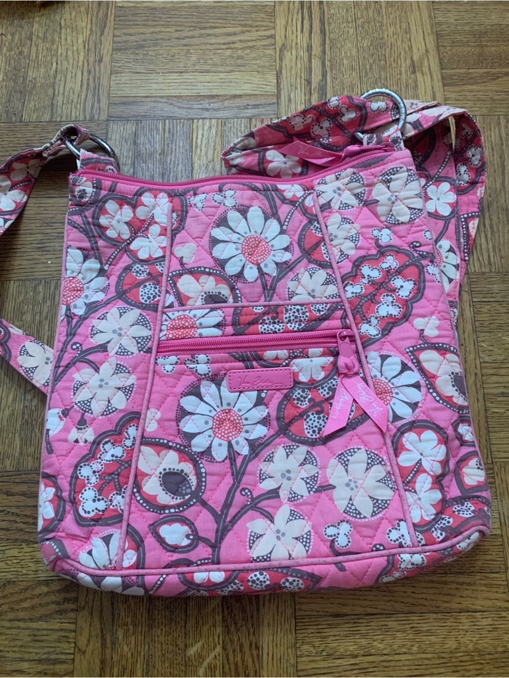 Vera Bradley Pink Floral Quilted Crossbody